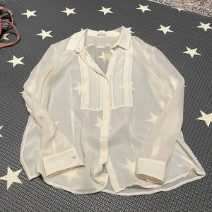 Sheer cream blouse